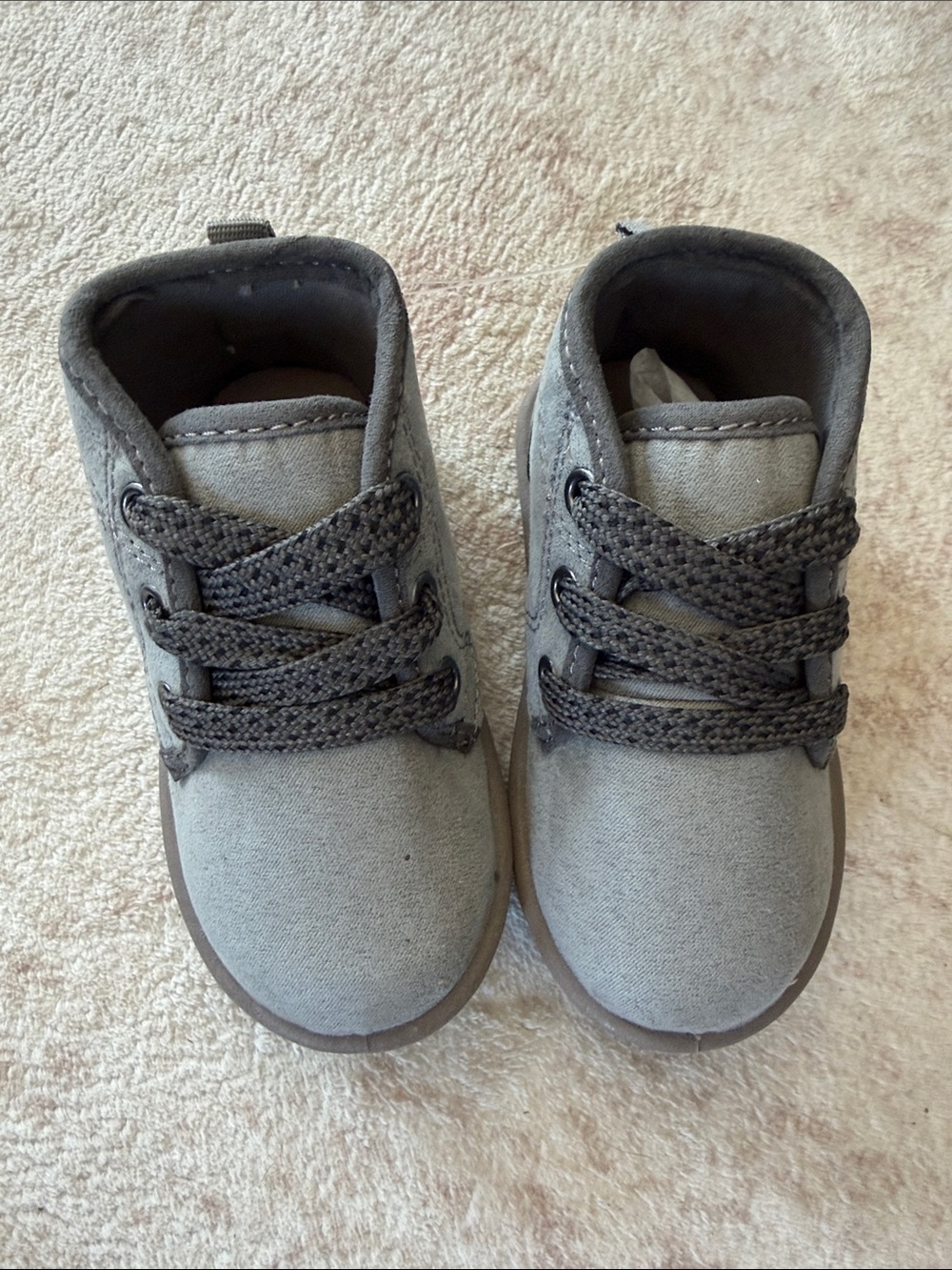 Grey Baby & Walker Lace-Up First-Walk Shoes